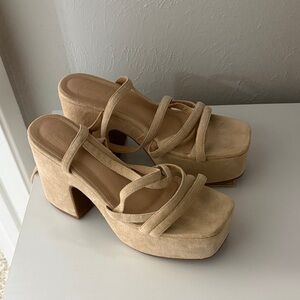 Beige Platform Sandals